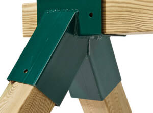 Angle acier droit ou oblique carré 9cmx9cm vert